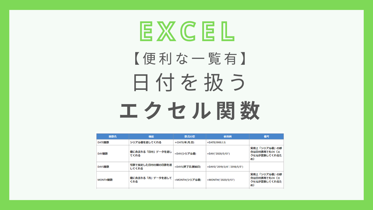 excel-date-function-list